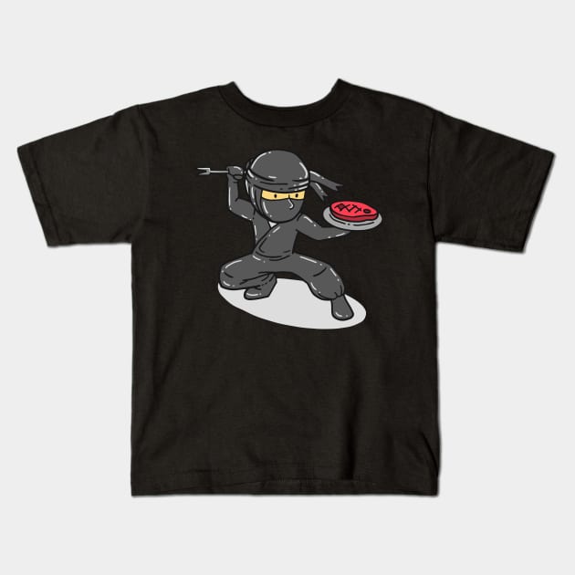 Cool BBQ Meat Dining Ninja Kids T-Shirt by Shirtbubble